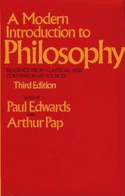 MODERN INTRODUCTION TO PHILOSOPHY, 3RD ED (Free Press Textbooks in Philosophy)