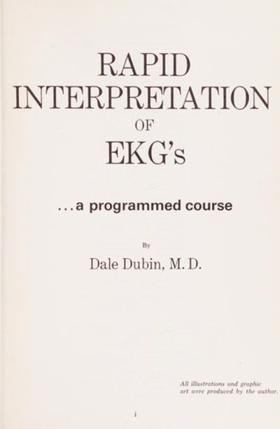 Rapid Interpretation of EKG's by Dale Dubin | Paperback | 1988