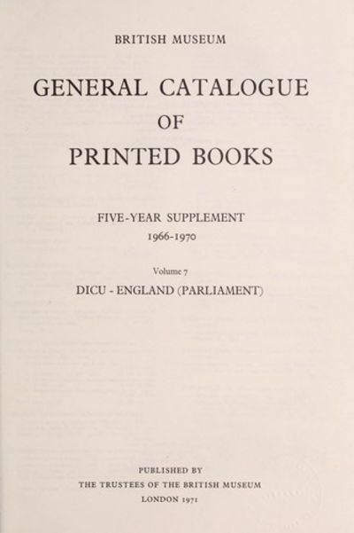 The British Library General Catalogue of Printed Books Five-Year Supplement, 1971-1975 (37 Volume Set)