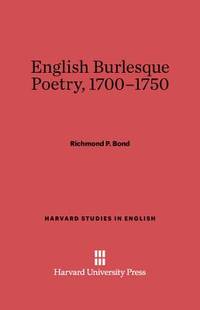 English Burlesque Poetry 1700-1750