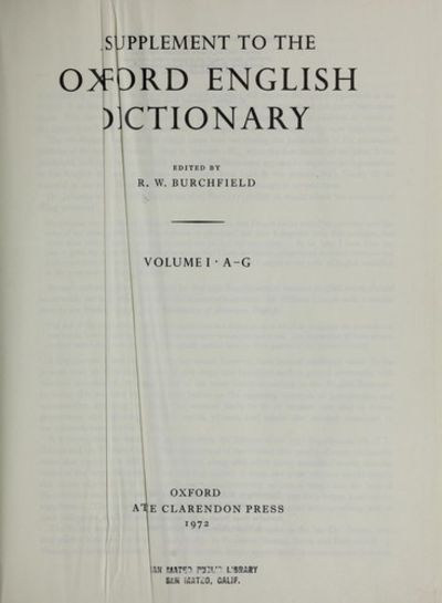 The Oxford English Dictionary Supplement 