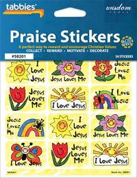 Tabbies Children's Praise Stickers, Jesus Loves, Praise Chart Included, 1-3/8 x 7/8, 54...
