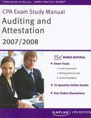 CPA Exam Study Manual: Auditing and Attestation 2007/2008 (Kaplan CPA Exam Study Manual: Auditing...