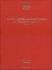 THERMOCHEMICAL DATA AND STRUCTURES OF ORGANIC COMPOUNDS: V. 1 (TRC DATA SE