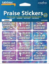 58203 Tabbies Children's Praise Stickers, Bless Me, Praise Chart Included, 1-3/8 x 7/8, 54...