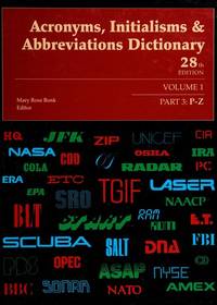 Acronyms, Initialisms, & Abbreviations Dictionary Volume 1