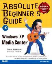 Absolute Beginner's Guide to Windows Xp Media Center