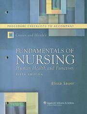 Procedure Checklists to Accompany Craven and Hirnle's Fundamentals of Nursing: Human Health and Function (Nursing Fundamentals) by Elissa Swisher Sauer Constance J. Hirnle - Paperback - Fifth - 2006-01-31 - from Ergodebooks (SKU: DADAX0781786045)