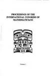 PROCEEDINGS OF THE INTERNATIONAL CONGRESS OF MATHEMATICIANS, August 21-29 1974, Vancouver Canada,...