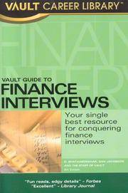 The Vault Guide To Finance Interviews