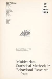 Multivariate statistical methods in behavioral research (McGraw-Hill series in psychology)