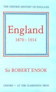 The Oxford History of England XIV: England 1870-1914 de R.C.K. Ensor, Edited by Sir George Clark - 1992