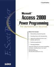 F Scott Barker's Microsoft Access 2000 Power Programming