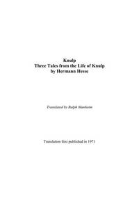 Knulp: Three Tales from the Life of Knulp