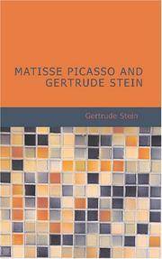cover of Matisse Picasso and Gertrude Stein: With Two Shorter Stories