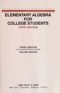 Elementary Algebra for College Students