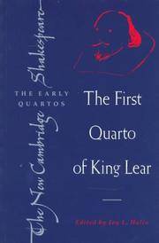 cover of The First Quarto of King Lear (The New Cambridge Shakespeare: The Early Quartos)