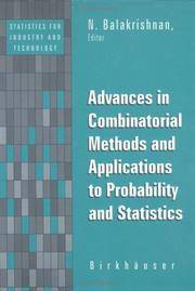 Advances in Combinatorial Methods and Applications to Probability and Statistics (Statistics for...