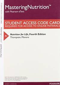 MasteringNutrition with MyDietAnalysis with Pearson eText -- Valuepack Access Card -- for...
