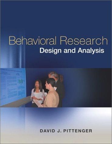 Behavioral Research Design and Analysis