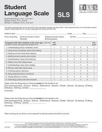 Test of Integrated Language and Literacy Skills? (TILLS?) Student Language Scale (SLS)