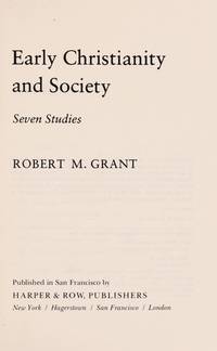 cover of Early Christianity and Society: Seven Studies