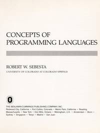 image of Concepts of Programming Languages