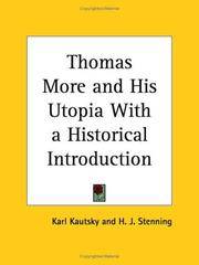 Thomas More and His Utopia With a Historical Introduction by Karl Kautsky; Translator-H. J. Stenning - Paperback - 2003-08-14 - from Ergodebooks (SKU: SONG0766180123)