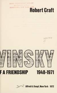 Stravinsky : The Chronicle of a Friendship, 1948-1971