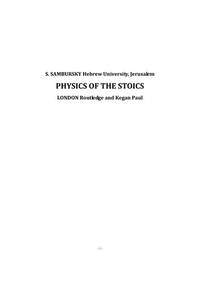 Physics Of the Stoics