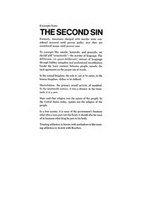 THE SECOND SIN [THE ICONOCLASTIC THOUGHTS ON MARRIAGE, SEX, DRUGS, MENTAL ILLNESS AND OTHER MATTERS]