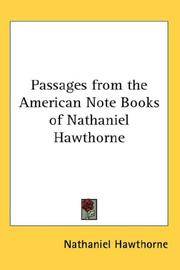 image of Passages from the American Note Books of Nathaniel Hawthorne