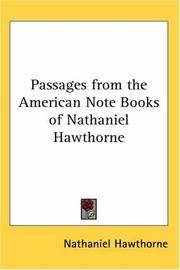 image of Passages from the American Note Books of Nathaniel Hawthorne