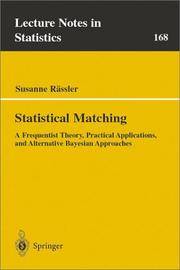 image of Statistical Matching: A Frequentist Theory, Practical Applications, and Alternative Bayesian Approaches (Lecture Notes in Statistics)