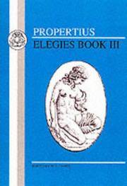 image of Propertius: Elegies III (Bk. 3)
