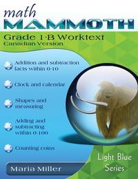 Math Mammoth Grade 1-B Worktext (Canadian Version) (Light Blue)