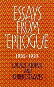 Essays from "Epilogue", 1935-1937 (Lives & letters: the Millennium Graves) by Laura Riding; Robert Graves - 2001