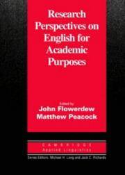 Research Perspectives on English for Academic Purposes by John Flowerdew - Paperback - from Better World Books (SKU: 39120610-6)