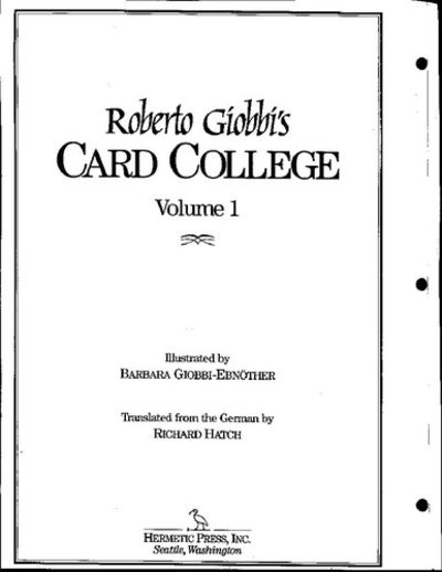 Card College, Vol. 1 A Complete Course in Sleight-of-Hand Card