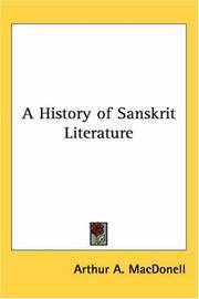 A History of Sanskrit Literature