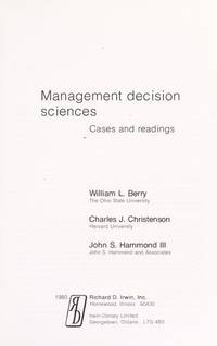 Management Decision Sciences (The Irwin series in quantitative analysis for