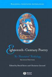 Eighteenth-Century Poetry: An Annotated Anthology (Blackwell Annotated Anthologies)