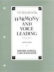 Harmony and Voice Leading: Workbook (Vol. 1)