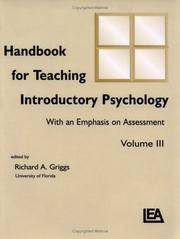HANDBOOK FOR TEACHING INTRODUCTORY PSYCHOLOGY WITH AN EMPHASIS ON ASSESSMENT VOLUME III