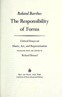 the responsibility of forms by barthes roland essays about responsibility
