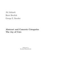 Abstract and Concrete Categories: The Joy of Cats (Pure and Applied Mathematics: A...