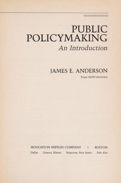 Public Policymaking - An Introduction