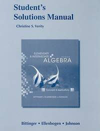 Student Solutions Manual for Elementary and Intermediate Algebra: Concepts and Applications