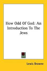 image of How Odd Of God: An Introduction To The Jews