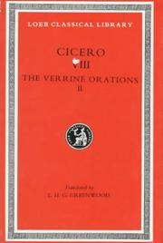 CICERO: THE VERRINE ORATIONS II II: Against Verres: Part 2 Books 3-5 by Cicero; L. H. G. Greenwood - Hardcover - 1953 - from Ancient World Books (SKU: 31496)